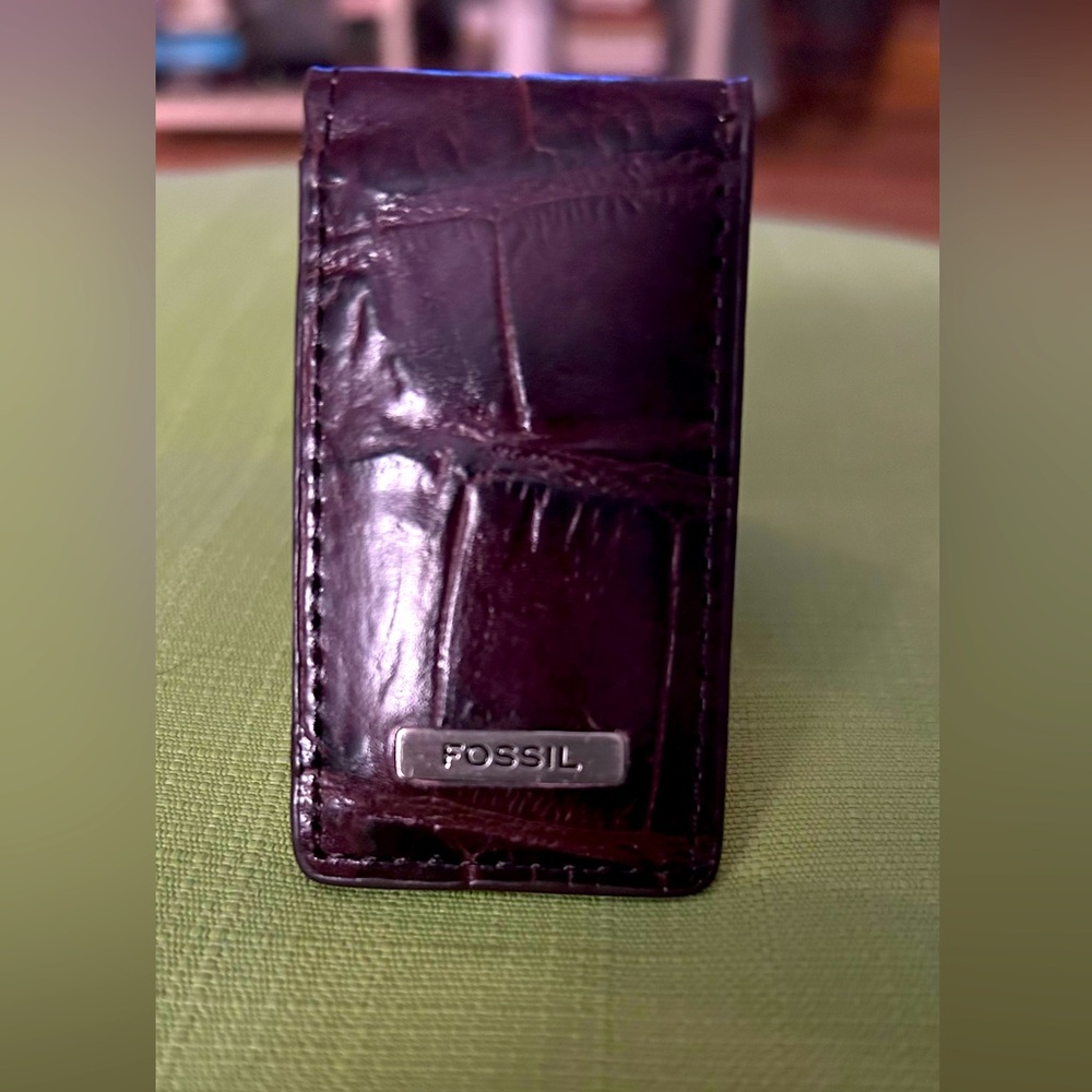 Fossil Brown Leather Money Clip